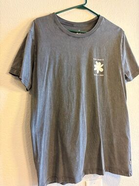 Katin Gray Short-Sleeve Crewneck Tee with Small Floral Graphic